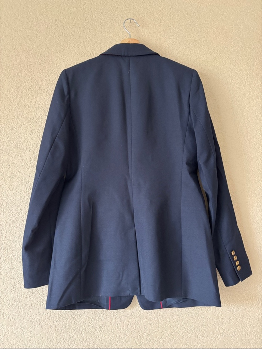 Banana Republic Double-Breasted Captain's Blazer featuring gold buttons. - Picture 3 of 3